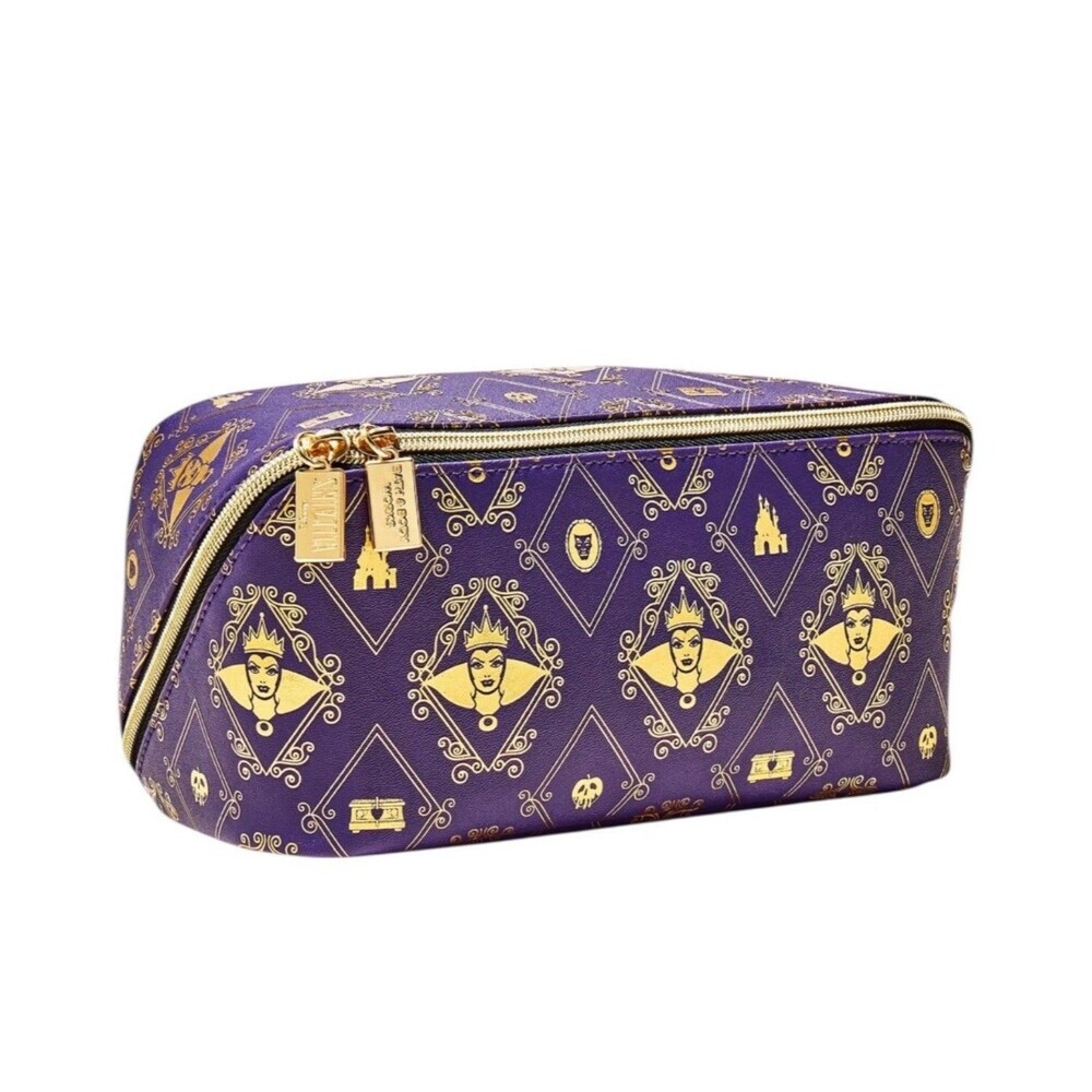 BATH & BODY WORKS DISNEY VILLAINS EVIL QUEEN COSMETIC BAG PURPLE AND GOLD TRAVEL